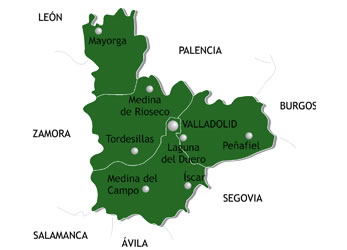 Mapa de casas rurales en Valladolid